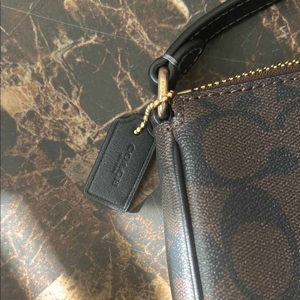 Coach Brown and Black Signature Shoulder Bag - Picture 3 of 4